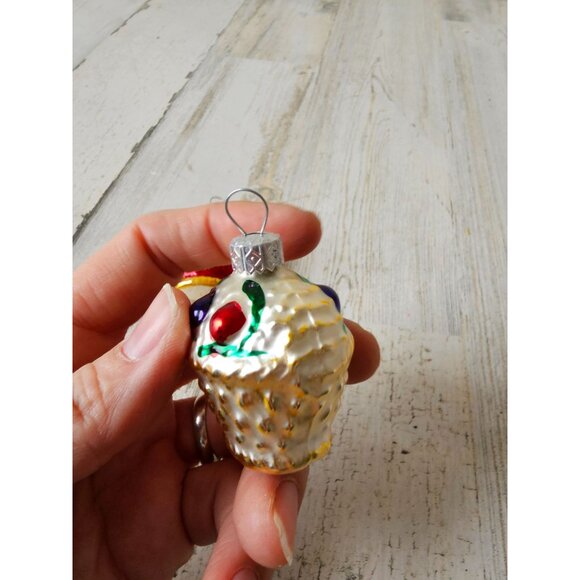 Vintage fruit basket glass Mercury ornament Maximus‎ tree mini - Picture 9 of 11